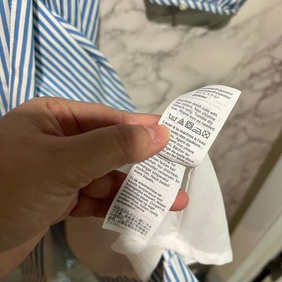 J. Crew Wrap Dress in Striped Cotton Poplin Size 14T - Picture 11 of 13